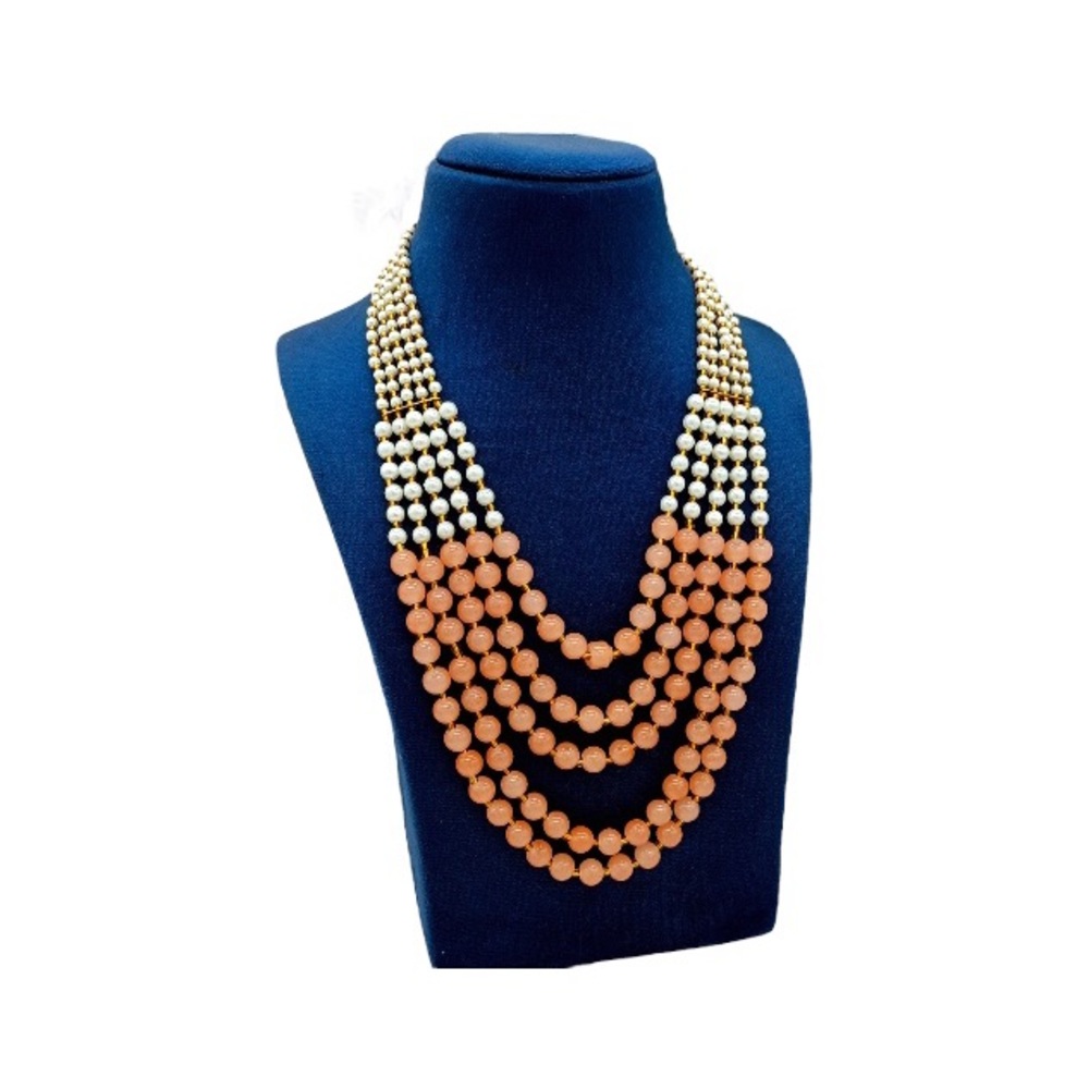Long resin beaded necklace